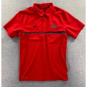NIKE Dri-Fit Men's Medium Football Ole Miss Dri-Fit 32855X-MP5 Red Polo
